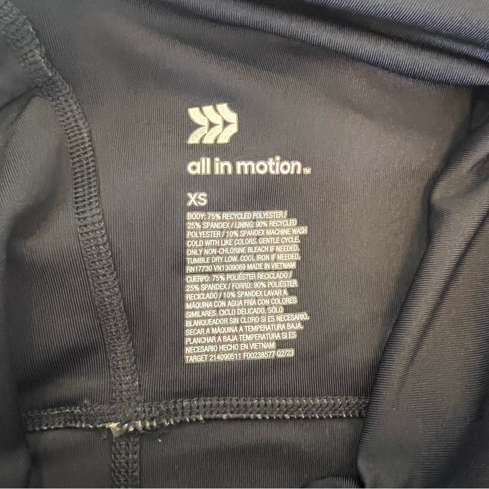 All In Motion Black Unitard/Onesie/Jumpsuit XS - Picture 8 of 9